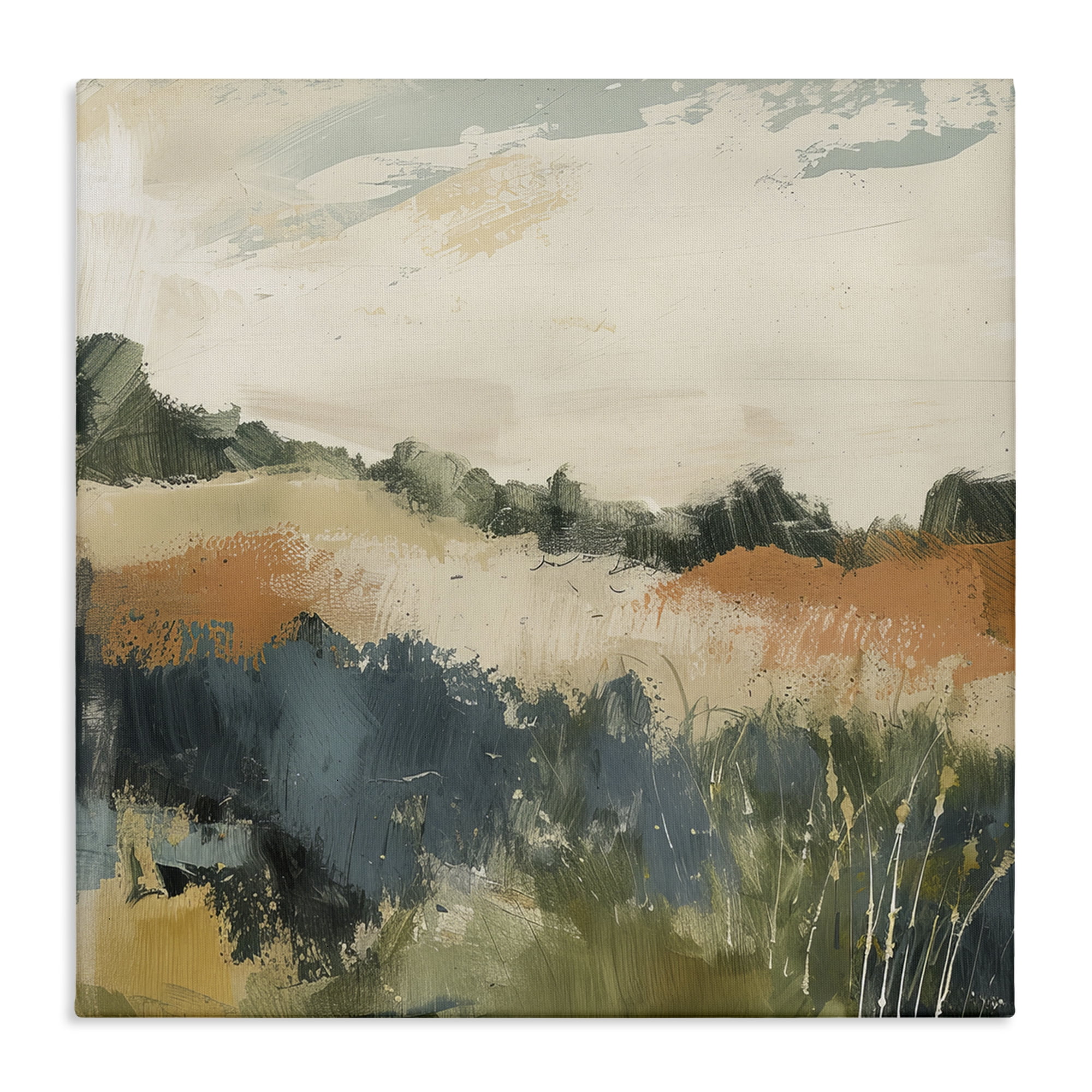 Stupell Industries Abstract Neutral Landscape Landscape & Nature Painting Wrapped Canvas Art Print Wall Art, 17 x 17