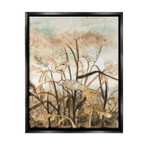 Stupell Industries Abstract Neutral Landscape Landscape Painting Black Floater Framed Canvas Art Print Wall Art, 17 x 21