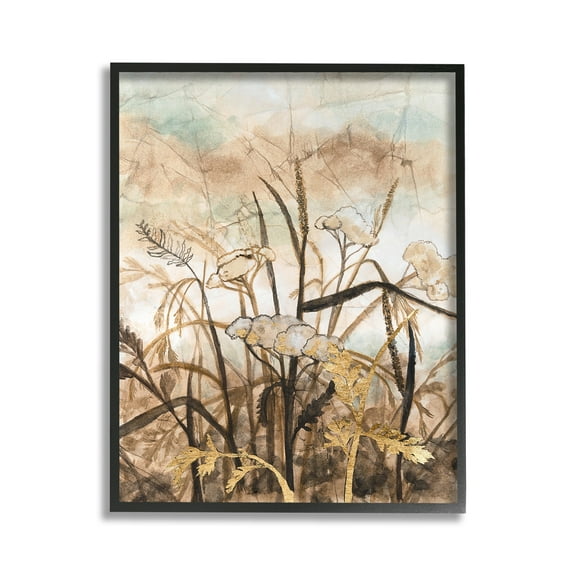 Stupell Industries Abstract Neutral Landscape Landscape Painting Black Framed Art Print Wall Art, 11 x 14
