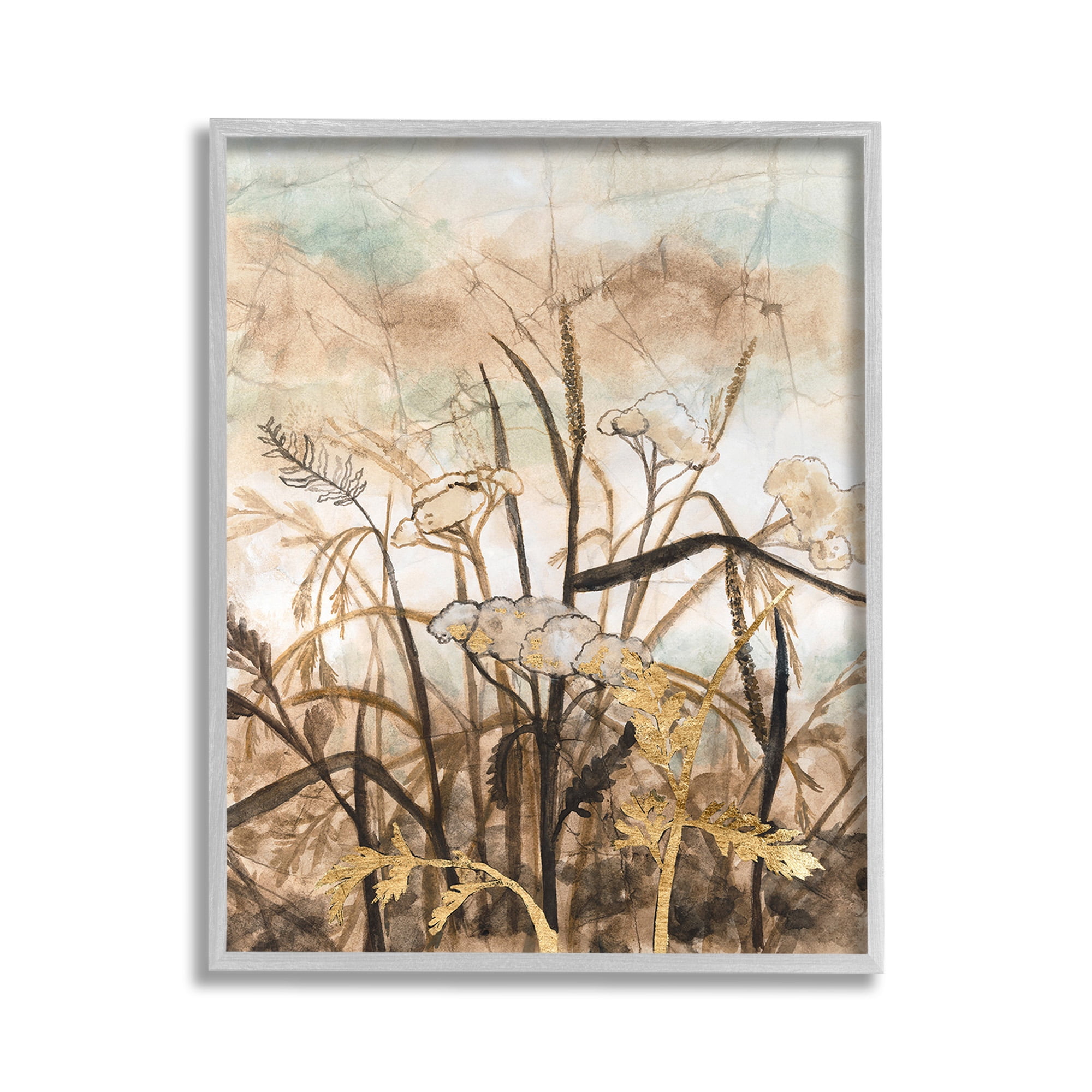 Stupell Industries Abstract Neutral Landscape Landscape Painting Gray Framed Art Print Wall Art, 11 x 14