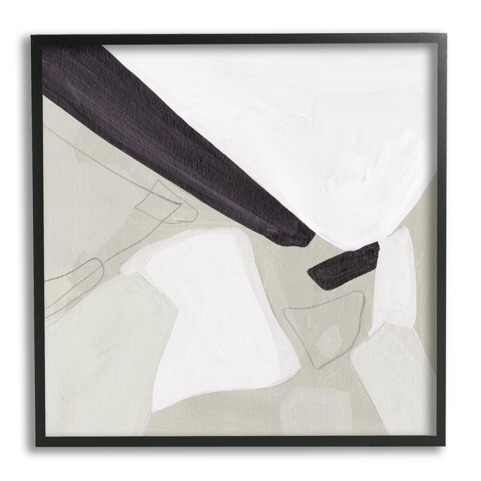 Stupell Industries Abstract Neutral Shapes Black Tan Modern Living Room, 17 x 30, Design by Melissa Wang