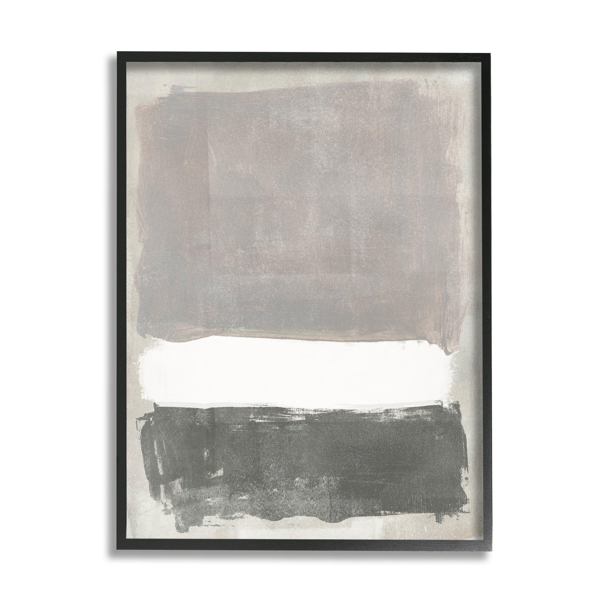 Stupell Industries Abstract Neutral Tones Modern Blocked Shapes Painting Black Framed Art Print Wall Art, Design by Jennifer Paxton Parker