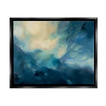 Stupell Industries Abstract Night Sky Scene Graphic Art Jet Black Floating Framed Canvas Print Wall Art, Design by Dina D'Argo