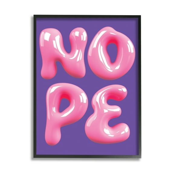 Stupell Industries Abstract Nope Bold Text Typography Painting Black Framed Art Print Wall Art, 11 x 14