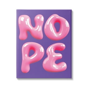 Stupell Industries Abstract Nope Bold Text Typography Painting Gallery Wrapped Canvas Art Print Wall Art, 16 x 20