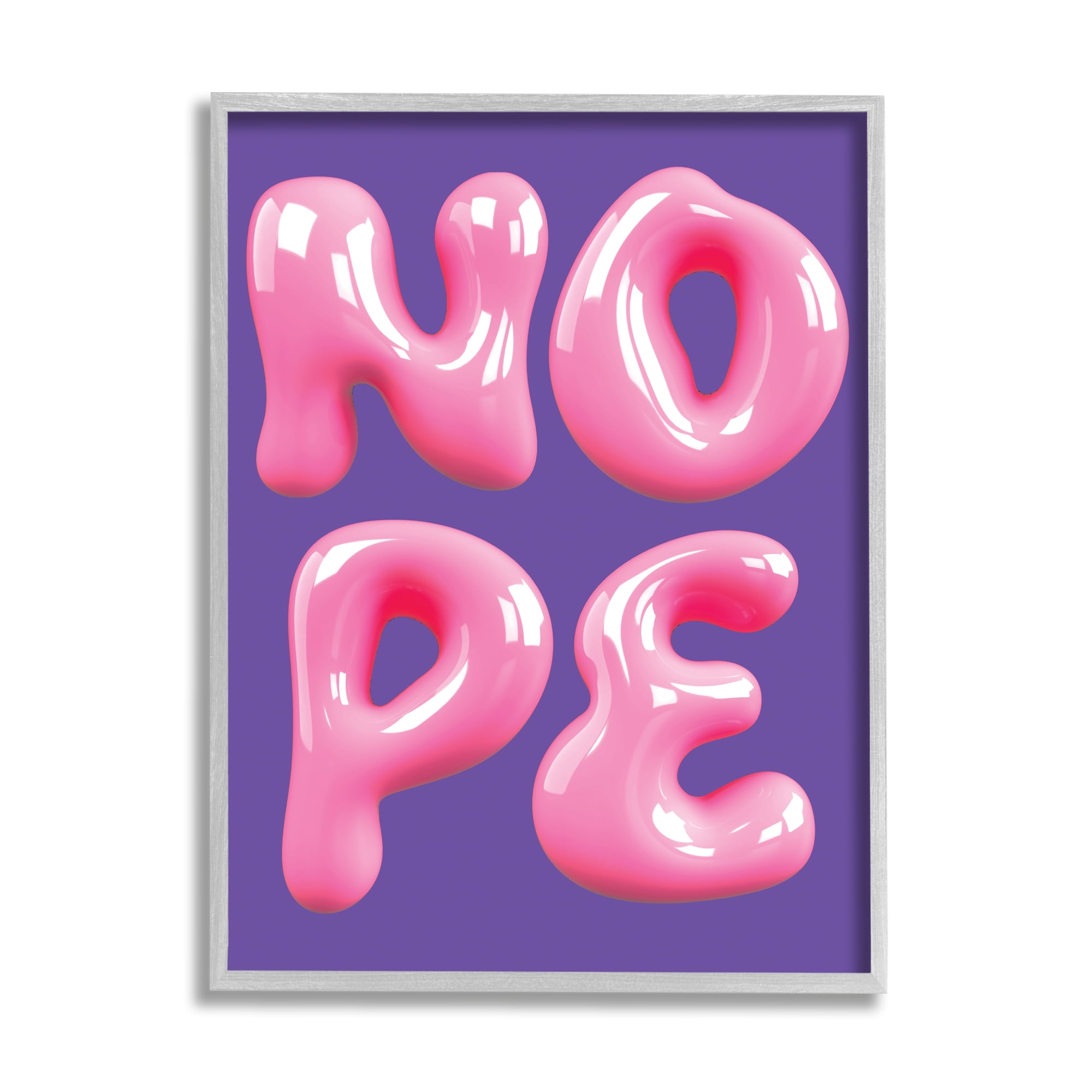 Stupell Industries Abstract Nope Bold Text Typography Painting Gray Framed Art Print Wall Art, 11 x 14
