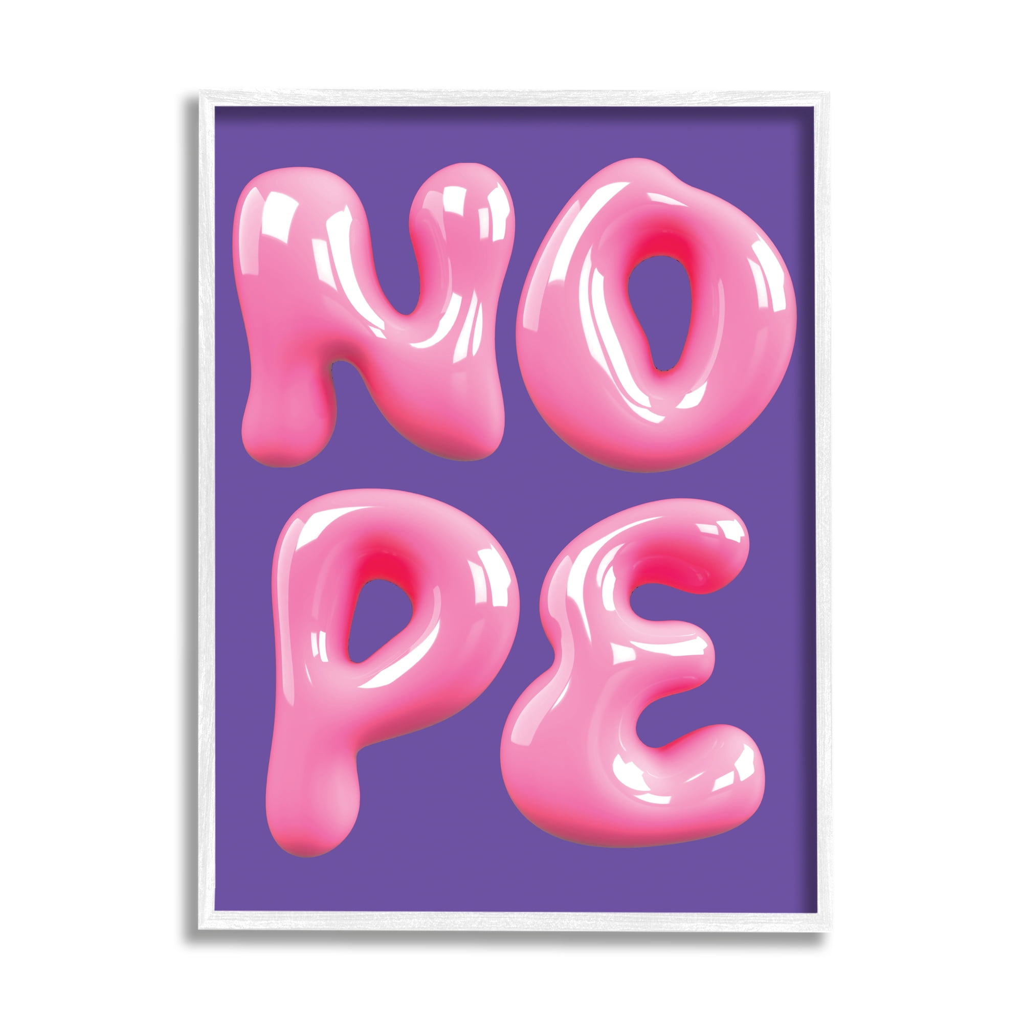 Stupell Industries Abstract Nope Bold Text Typography Painting White Framed Art Print Wall Art, 11 x 14