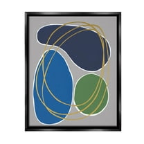 Stupell Industries Abstract Oblong Shapes Abstract Painting Black Floater Framed Canvas Art Print Wall Art, 17 x 21