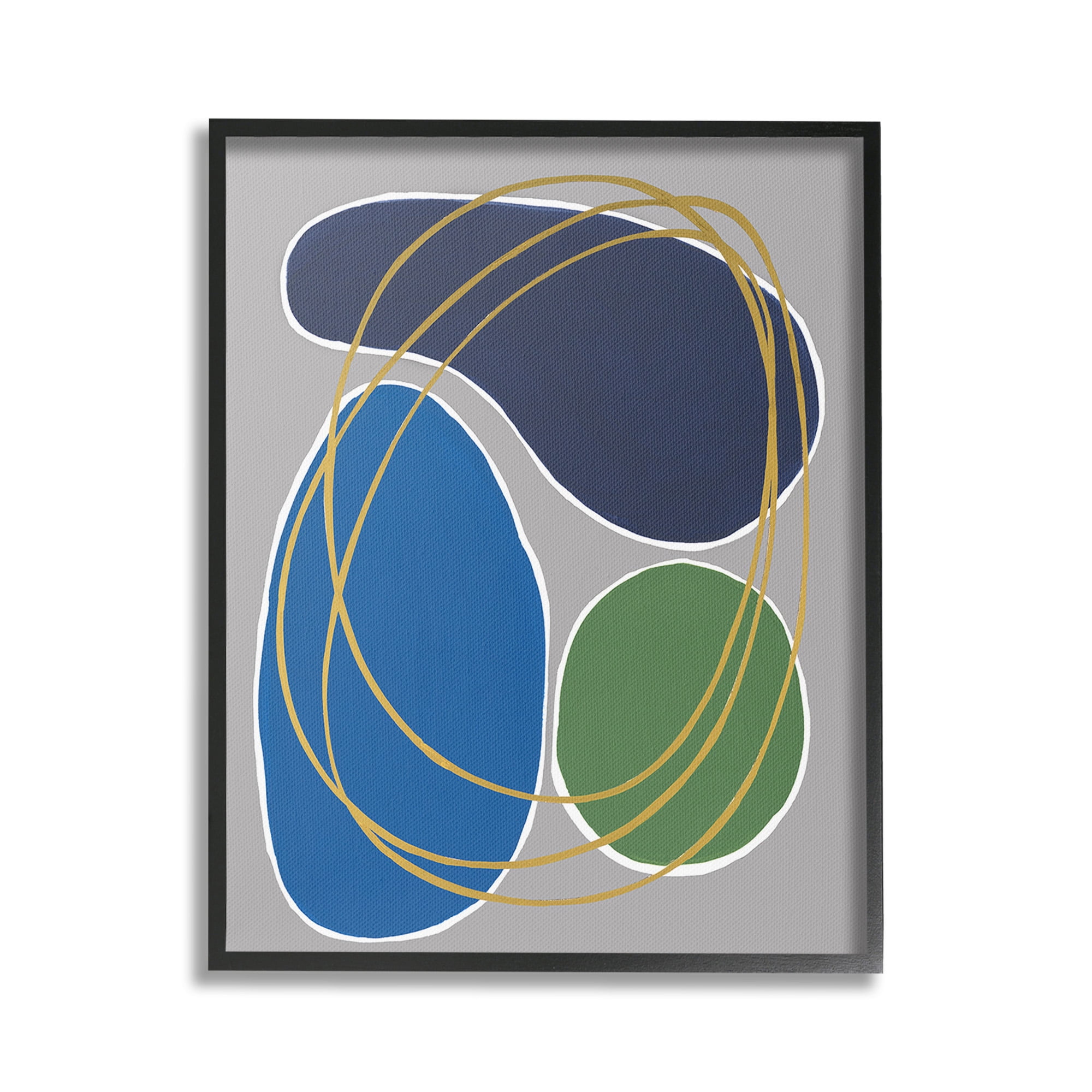 Stupell Industries Abstract Oblong Shapes Abstract Painting Black Framed Art Print Wall Art, 24 x 30