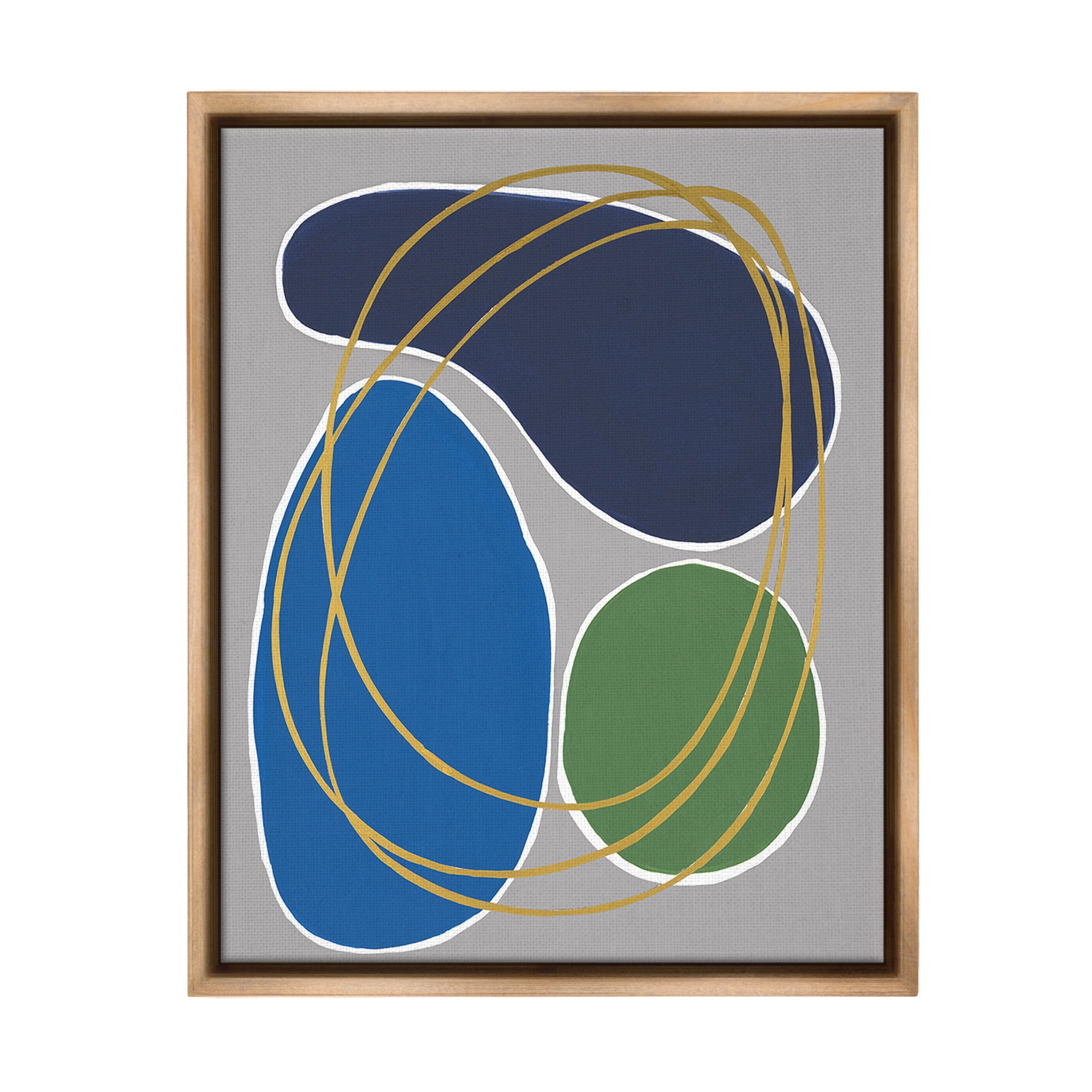 Stupell Industries Abstract Oblong Shapes Abstract Painting Brown Floater Framed Canvas Art Print Wall Art, 17 x 21