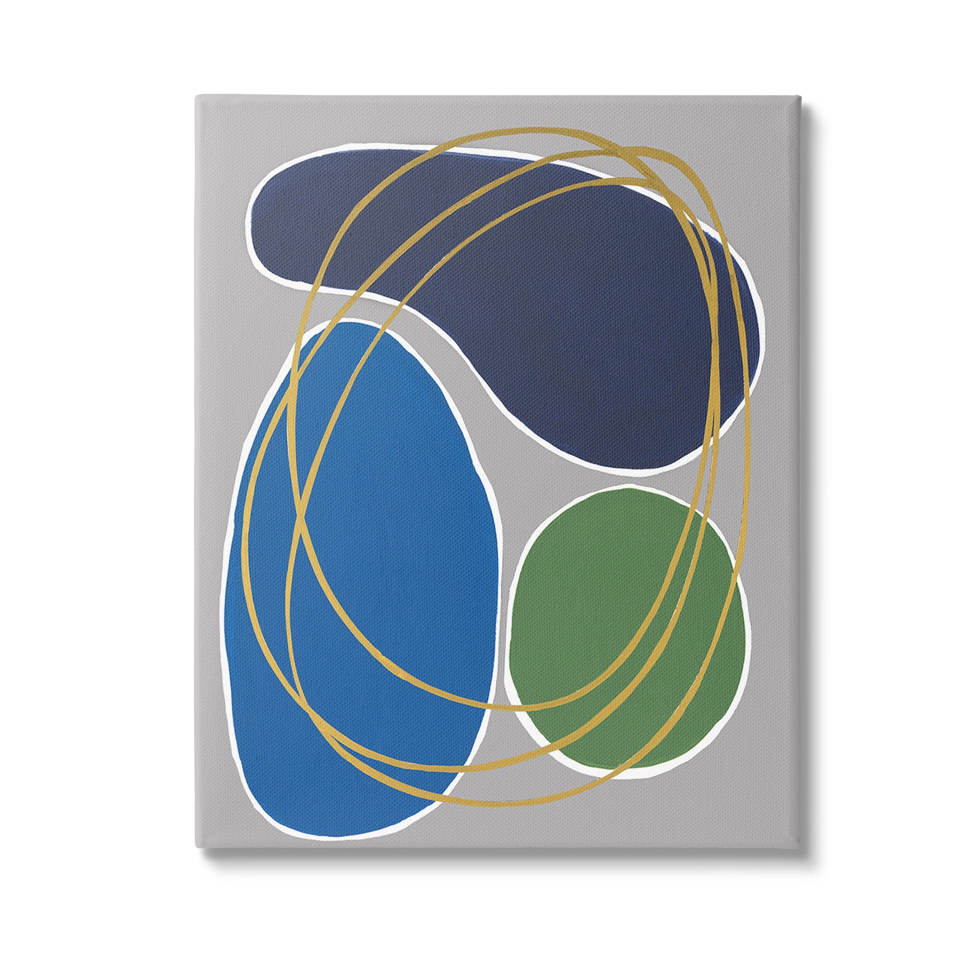 Stupell Industries Abstract Oblong Shapes Abstract Painting Gallery Wrapped Canvas Art Print Wall Art, 24 x 30