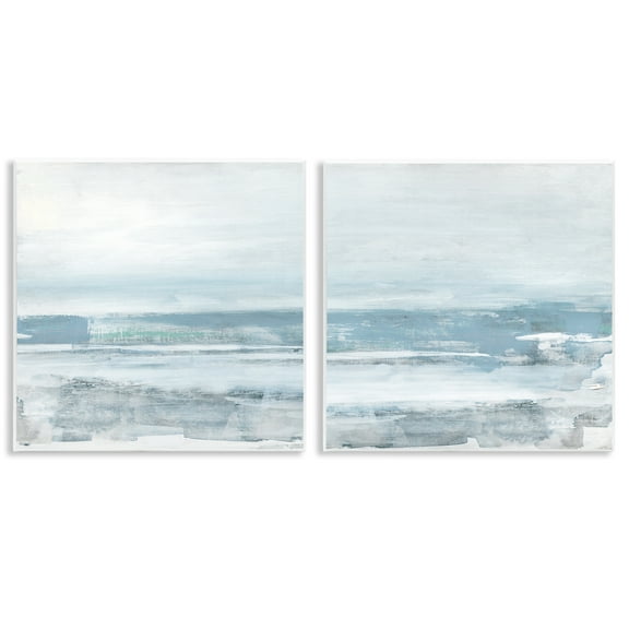 Stupell Industries Abstract Ocean Beach Abstract Painting Unframed Art Print Wall Art, 12 x 12, Set of 2