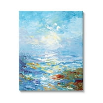 Stupell Industries Abstract Ocean Bliss Blue Landscape Painting Gallery Wrapped Canvas Art Print Wall Art, 16 x 20