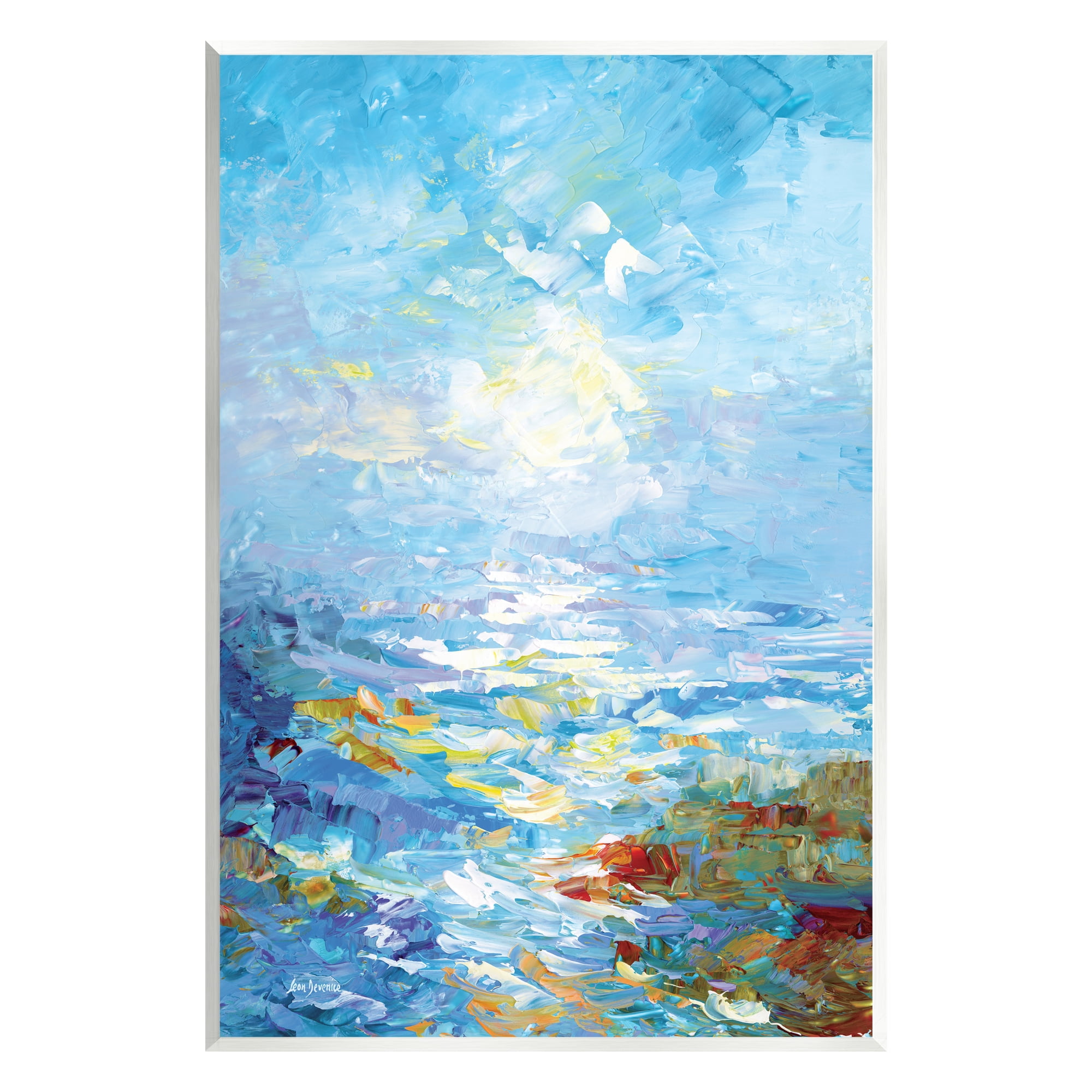Stupell Industries Abstract Ocean Bliss Blue Landscape Painting Unframed Art Print Wall Art, 10 x 15