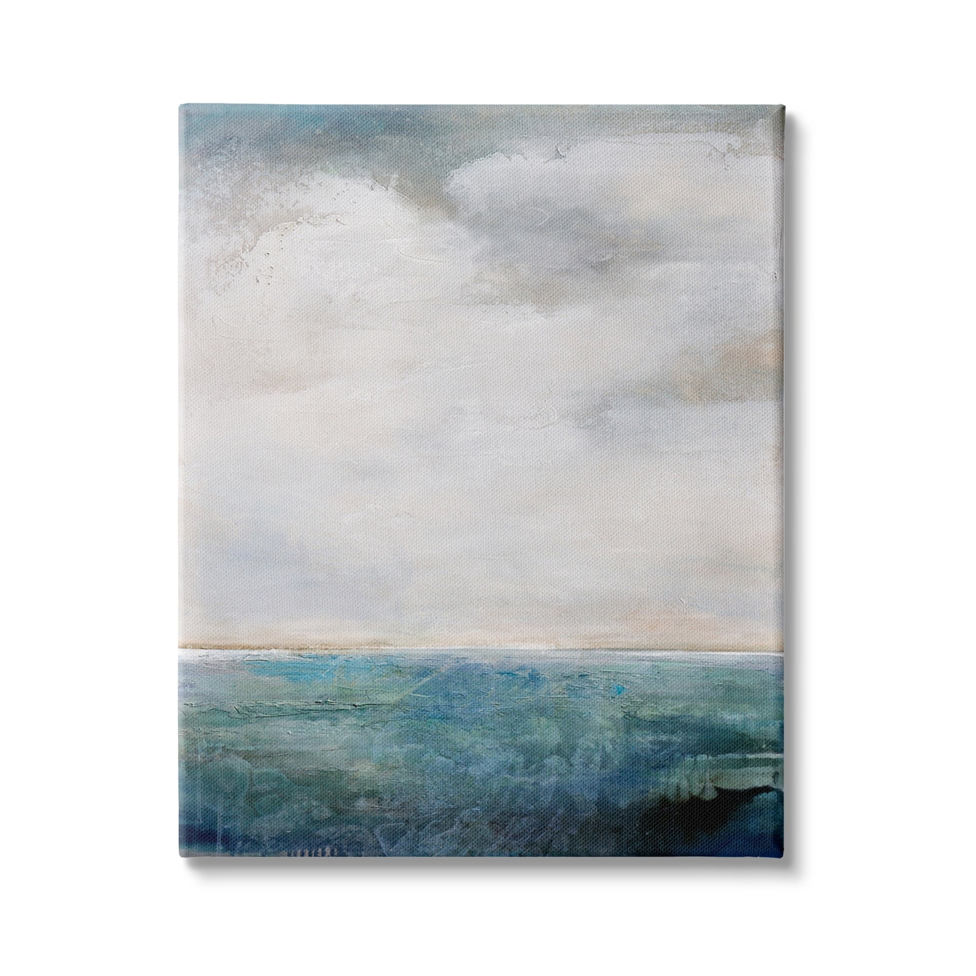 Abstract Ocean Horizon Canvas Wall Art in Blue and White, 16 x 20
