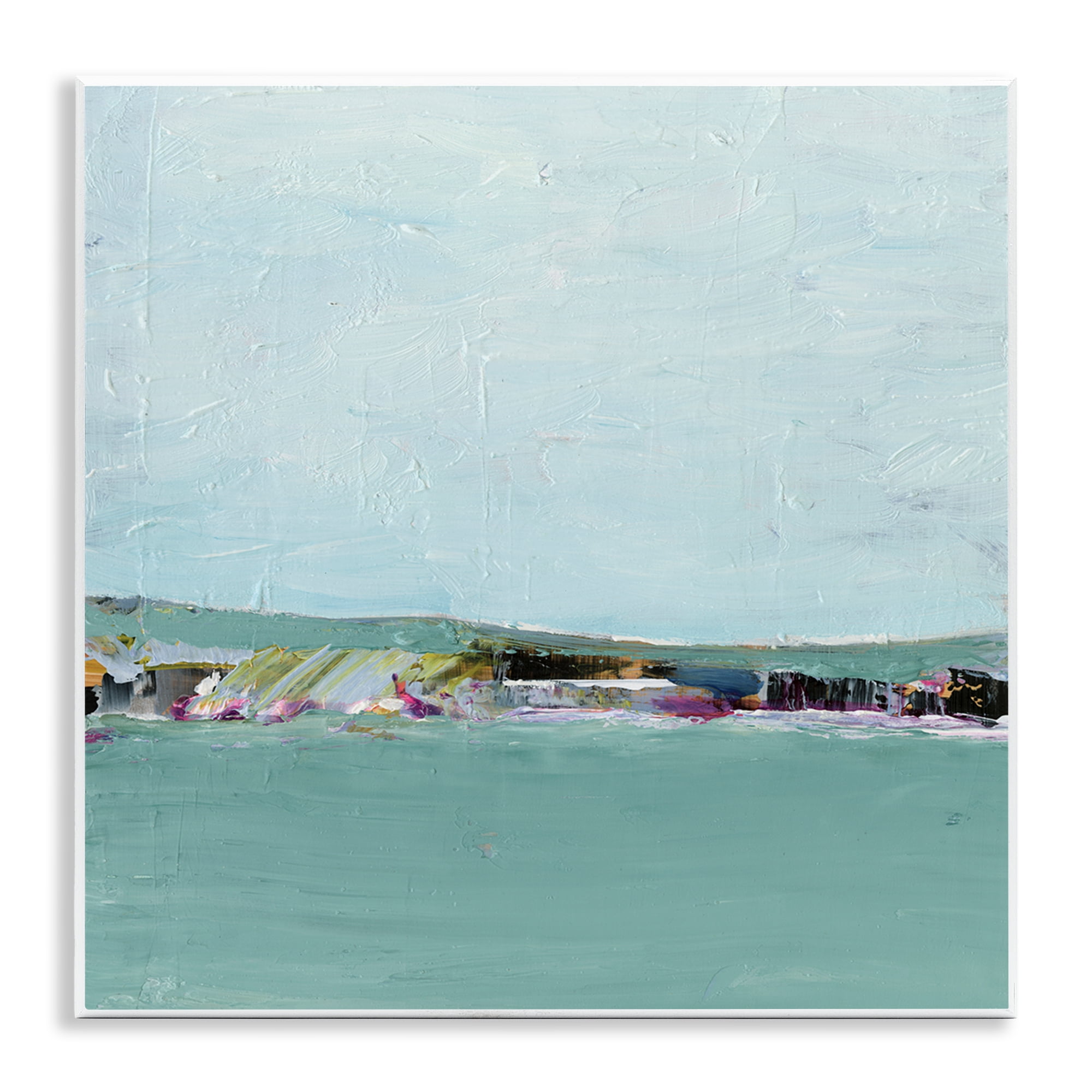 Stupell Industries Abstract Ocean Island Landscape & Nature Painting Unframed Art Print Wall Art, 12 x 12