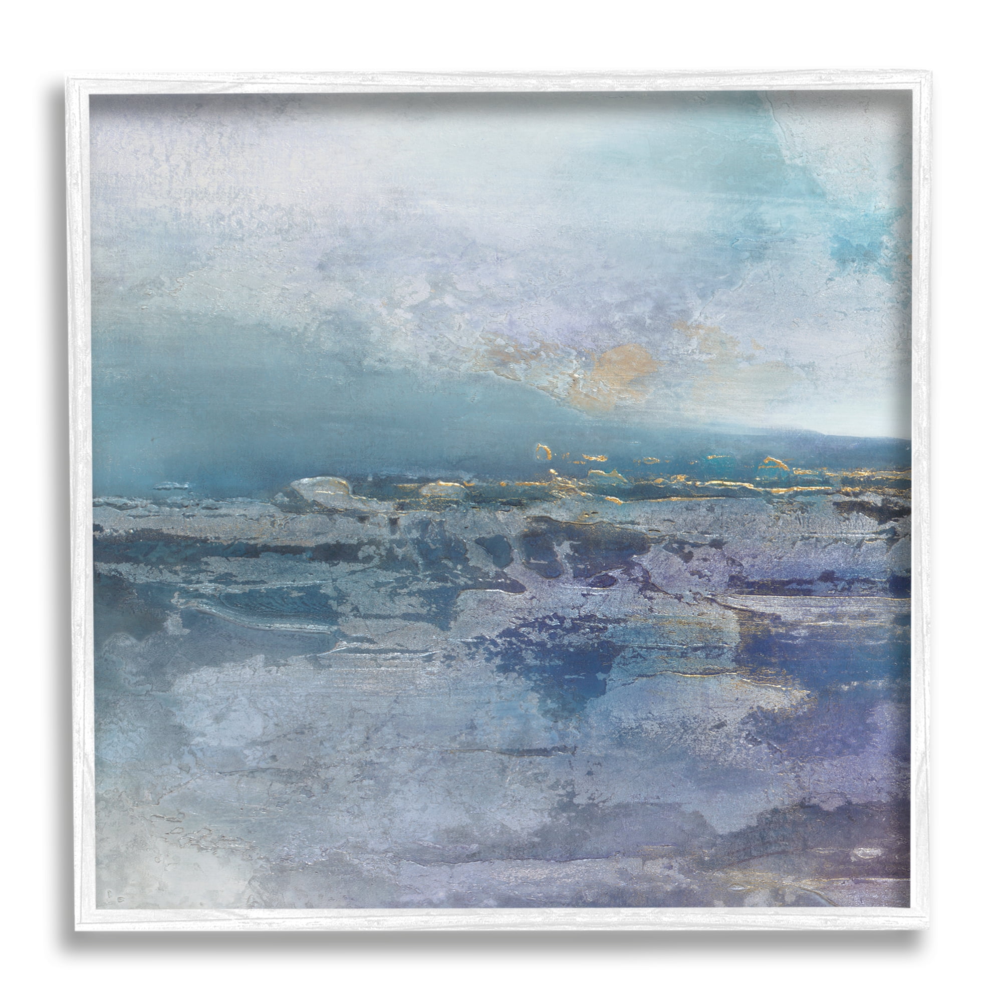 Stupell Industries Abstract Ocean Landscape Splash Coastal Painting White Framed Art Print Wall Art