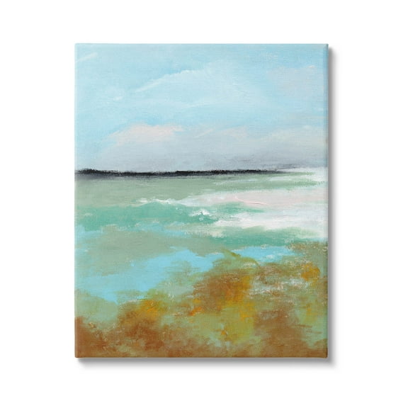 Stupell Industries Abstract Ocean Moss Scenery Painting Gallery Wrapped Canvas Print Wall Art, Design by Nikita Jariwala