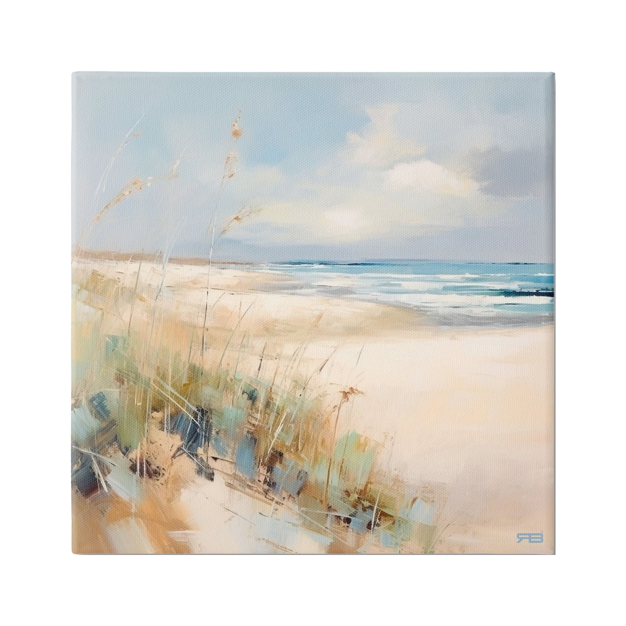 Stupell Industries Abstract Ocean Reeds Landscape Painting Gallery Wrapped Canvas Art Print Wall Art, 30 x 30