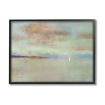 Stupell Industries Abstract Ocean Scene Lone Sailboat Painting Black Framed Art Print Wall Art, Design by Katie Swatland