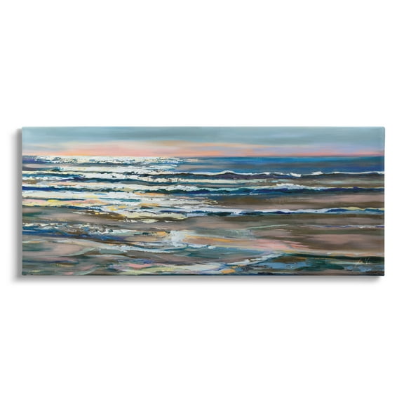 Stupell Industries Abstract Ocean Shimmer Nature Painting Gallery Wrapped Canvas Print Wall Art, 24 x 10