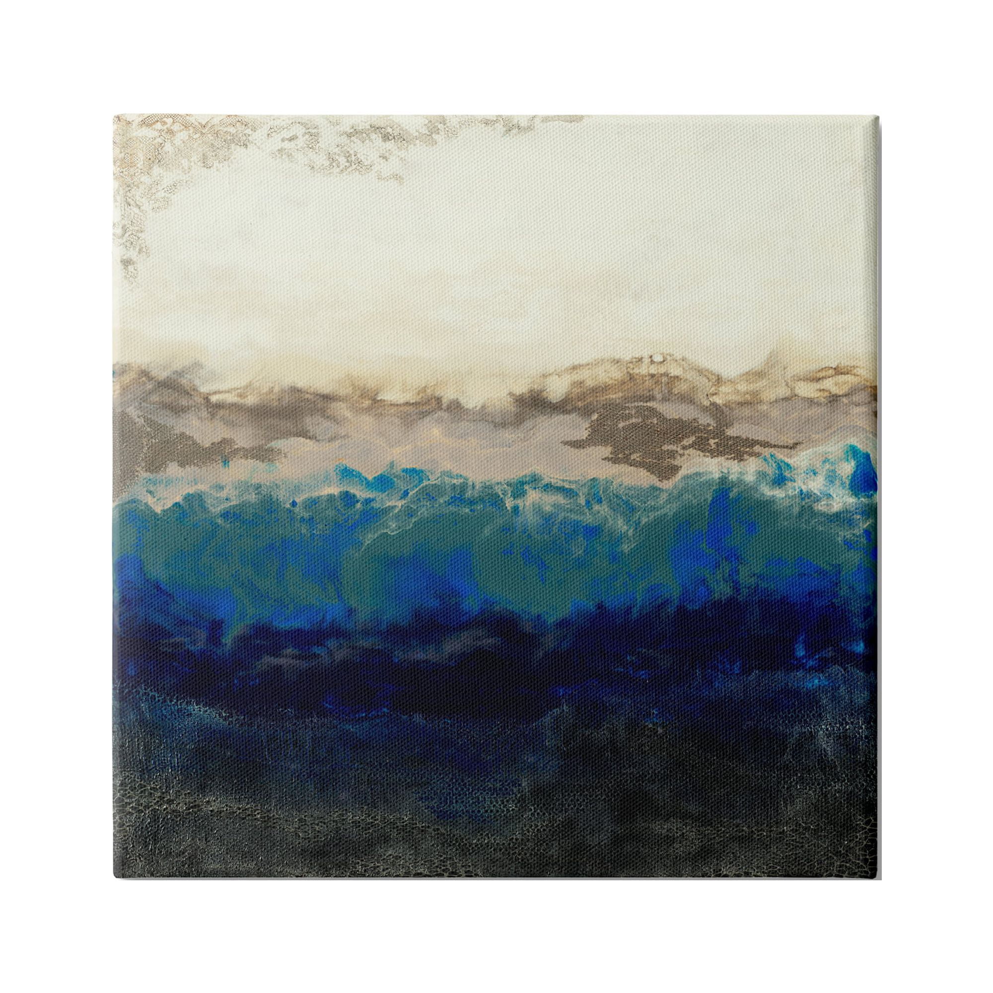 Stupell Industries Abstract Ocean Shore Arrangement Neutral Blue Tones, 36 x 36,Design by Laura Van Horne