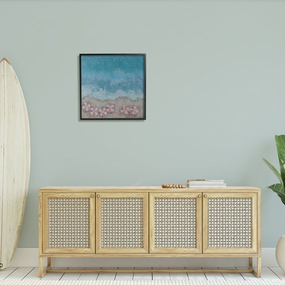 Stupell Industries Abstract Ocean Shore Painting Beach Umbrella Coast, 24 x 24,Design by Reesa Qualia