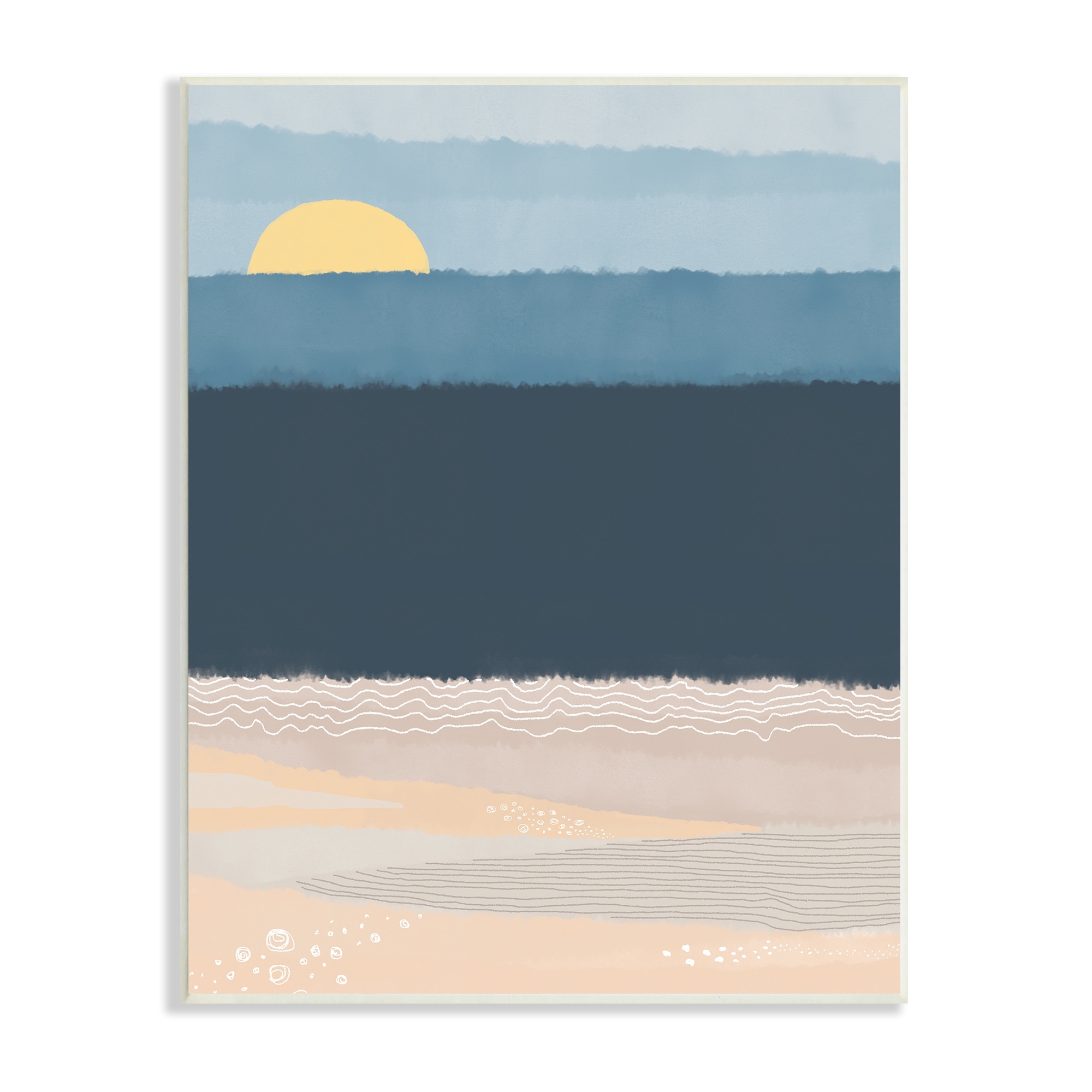 Stupell Industries Abstract Ocean Shore Shining Sun Over Coast Graphic Art Unframed Art Print Wall Art, Design by Darlene Seale