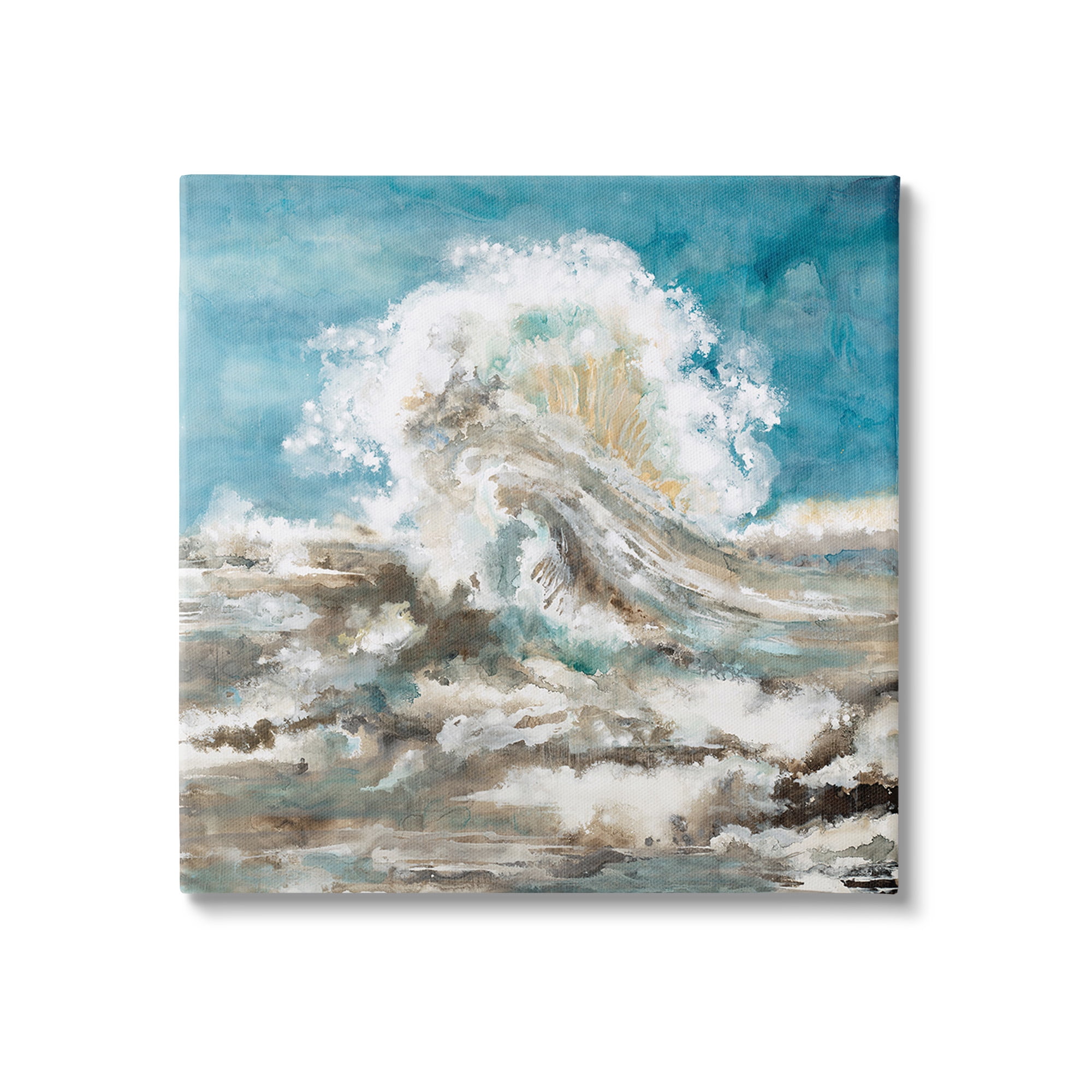 Stupell Industries Abstract Ocean Splash Abstract Painting Gallery Wrapped Canvas Art Print Wall Art, 36 x 36