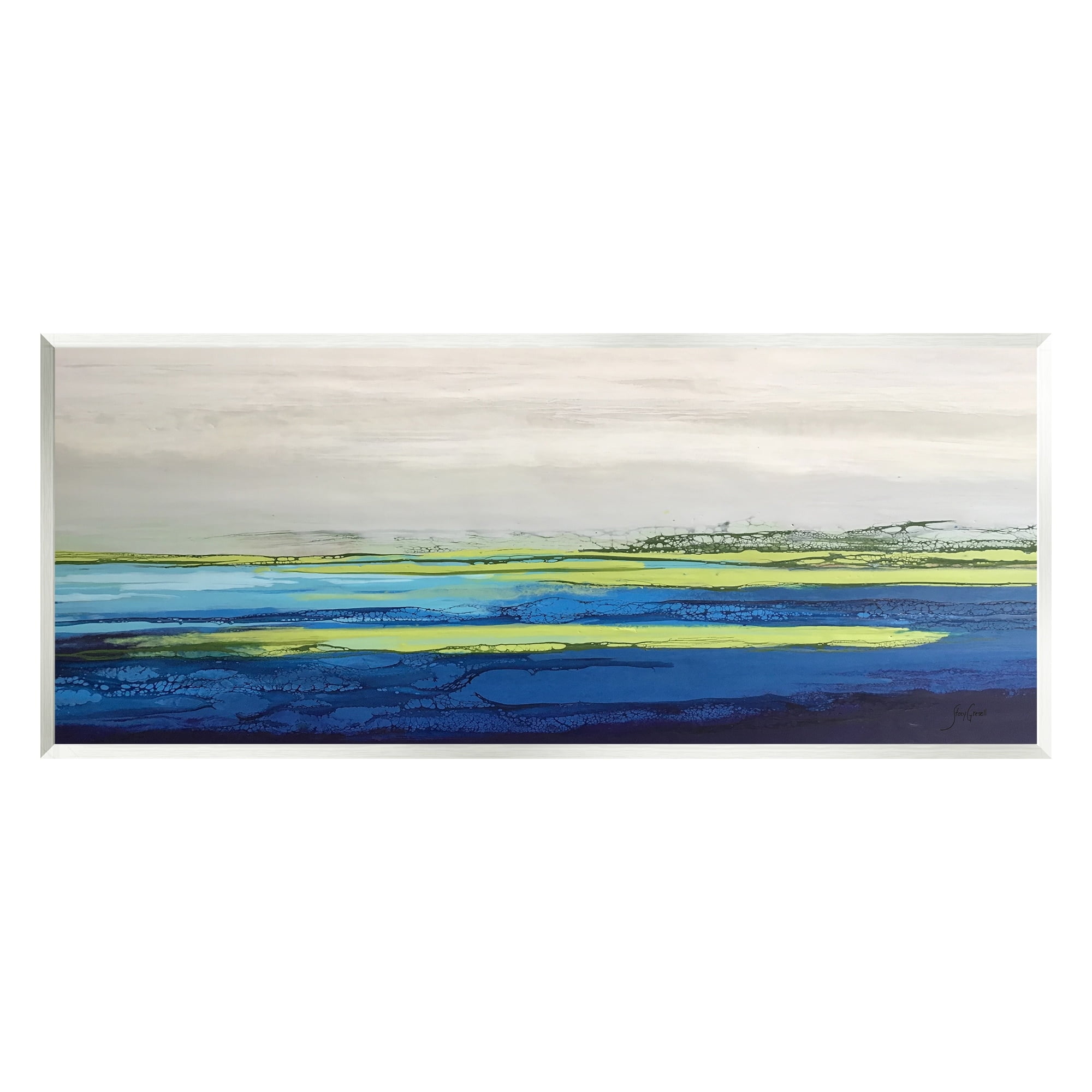 Stupell Industries Abstract Ocean Surface Scene Bold Layered Hues Painting Unframed Art Print Wall Art, Design by Stacy Gresell