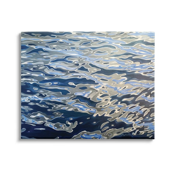 Stupell Industries Abstract Ocean Water Ripples Catching Sunlight Graphic Art Gallery Wrapped Canvas Print Wall Art, Design by Alan Weston