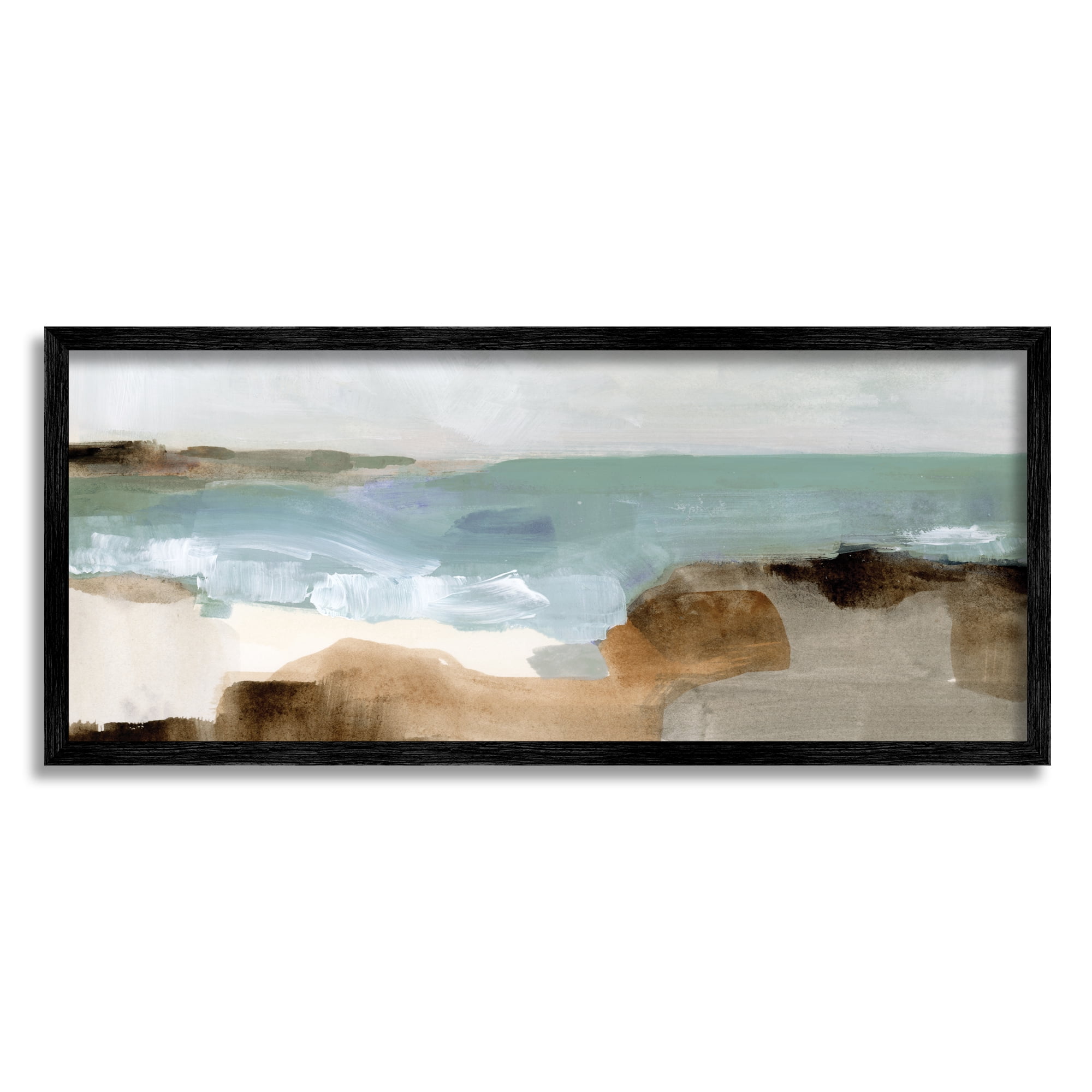 Stupell Industries Abstract Ocean Wave Landscape Muddy Earth Tones, 10 x 24, Designed by Victoria Barnes