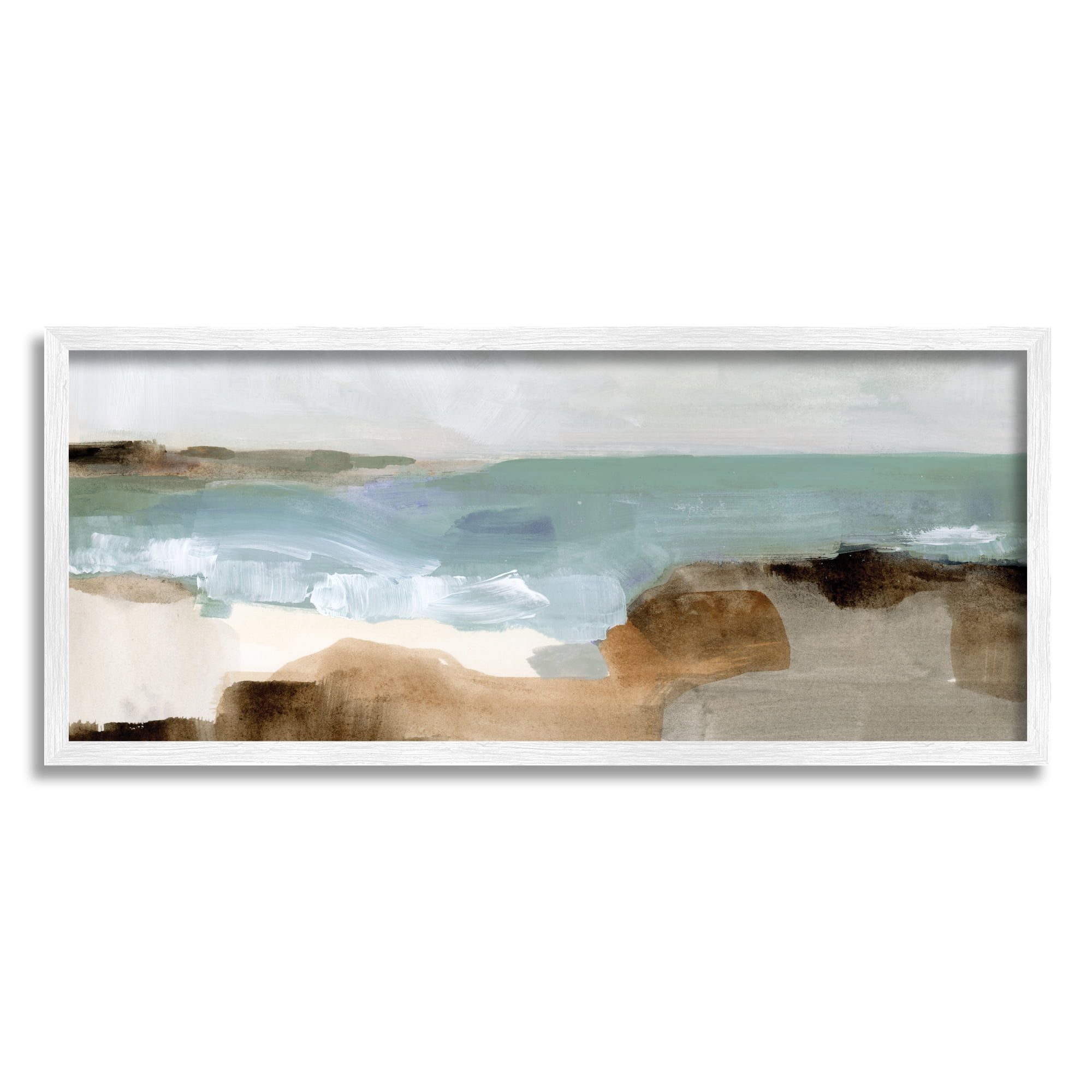 Stupell Industries Abstract Ocean Wave Landscape Muddy Earth Tones, 10 x 24, Designed by Victoria Barnes