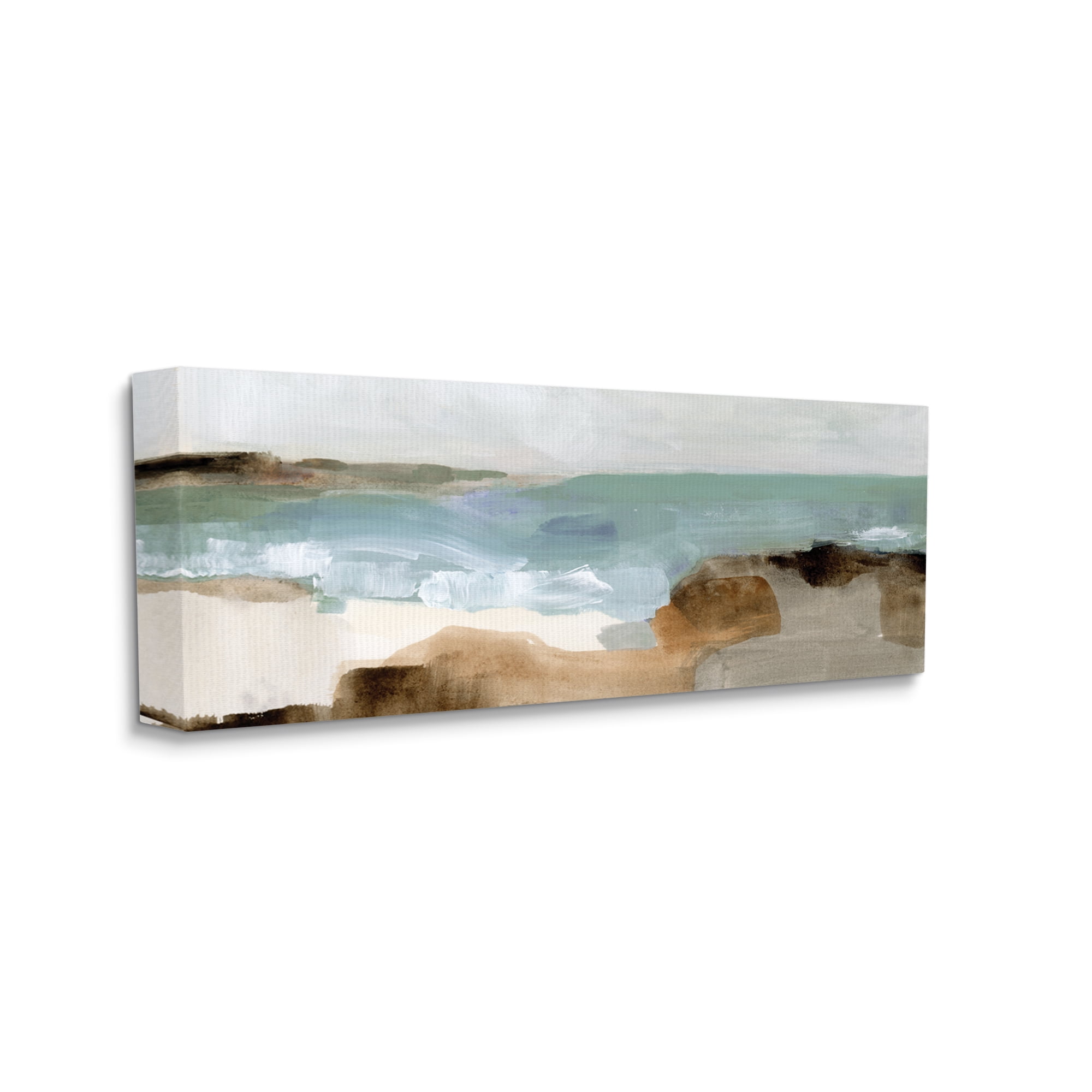 Large Abstract Ocean Wave Landscape Canvas Wall Art in Earth Tones