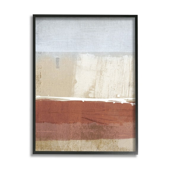 Stupell Industries Abstract Ombre Shapes Brown Green Tan Paintings Black Framed Art Print Wall Art, 11x14, by Dan Meneely