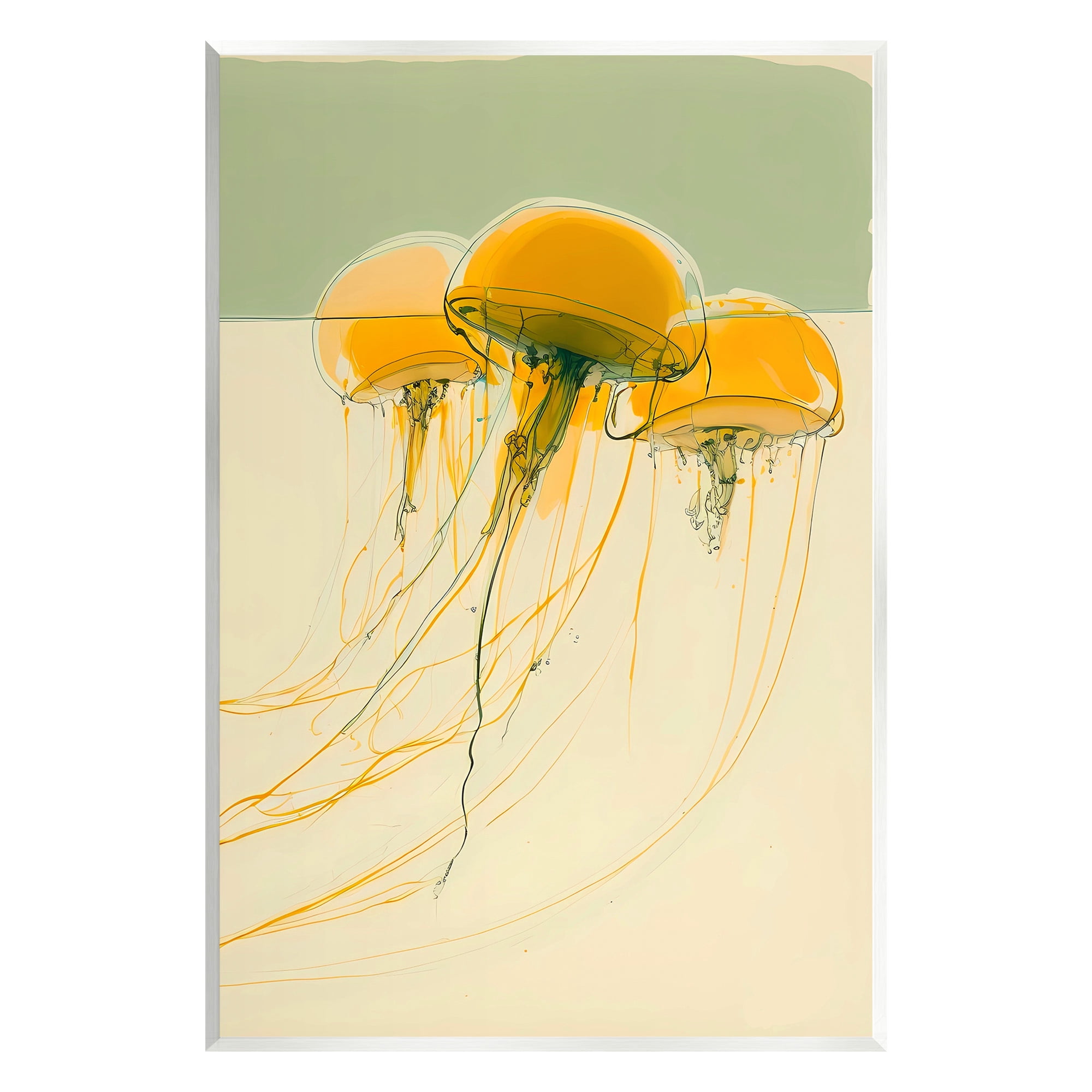Stupell Industries Abstract Orange Jellyfish Animals & Insects Painting Unframed Art Print Wall Art, 13 x 19