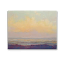 Stupell Industries Abstract Orange Sunset Landscape Painting Gallery Wrapped Canvas Art Print Wall Art, 20 x 16