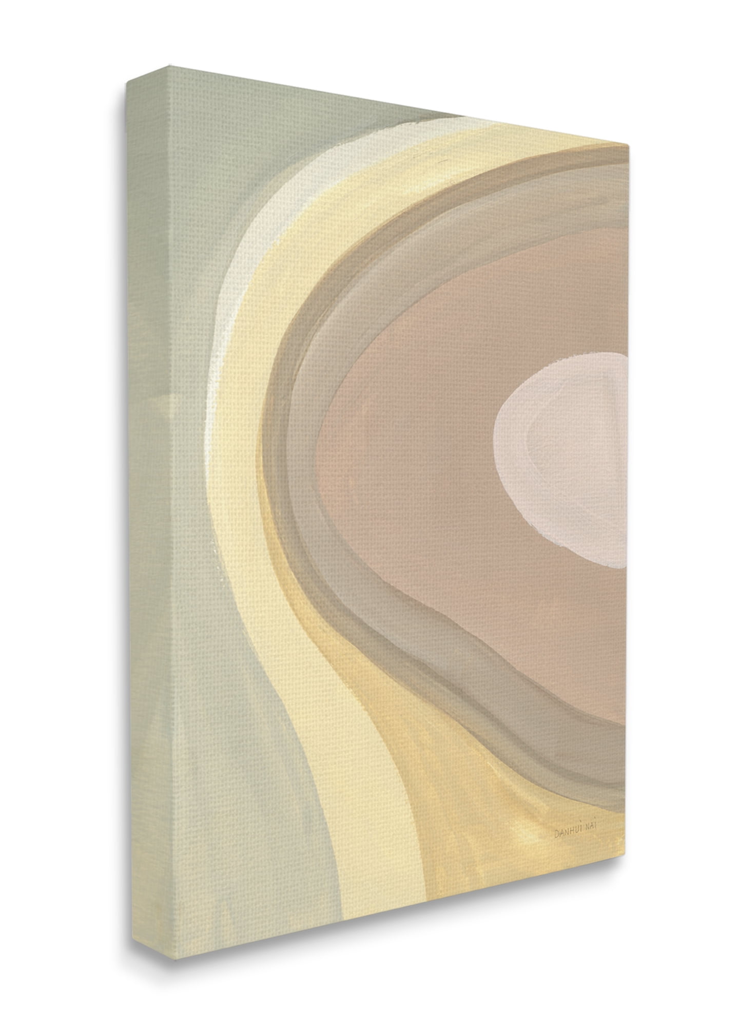 Stupell Industries Abstract Organic Curves Neutral Brown Yellow Canvas Wall Art, 16 x 20, Design by Danhui Nai