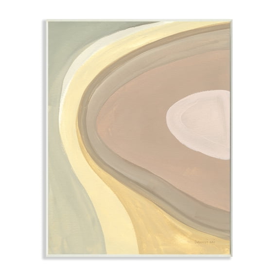 Stupell Industries Abstract Organic Curves Neutral Brown Yellow Wall Plaque, 10 x 15, Design by Danhui Nai