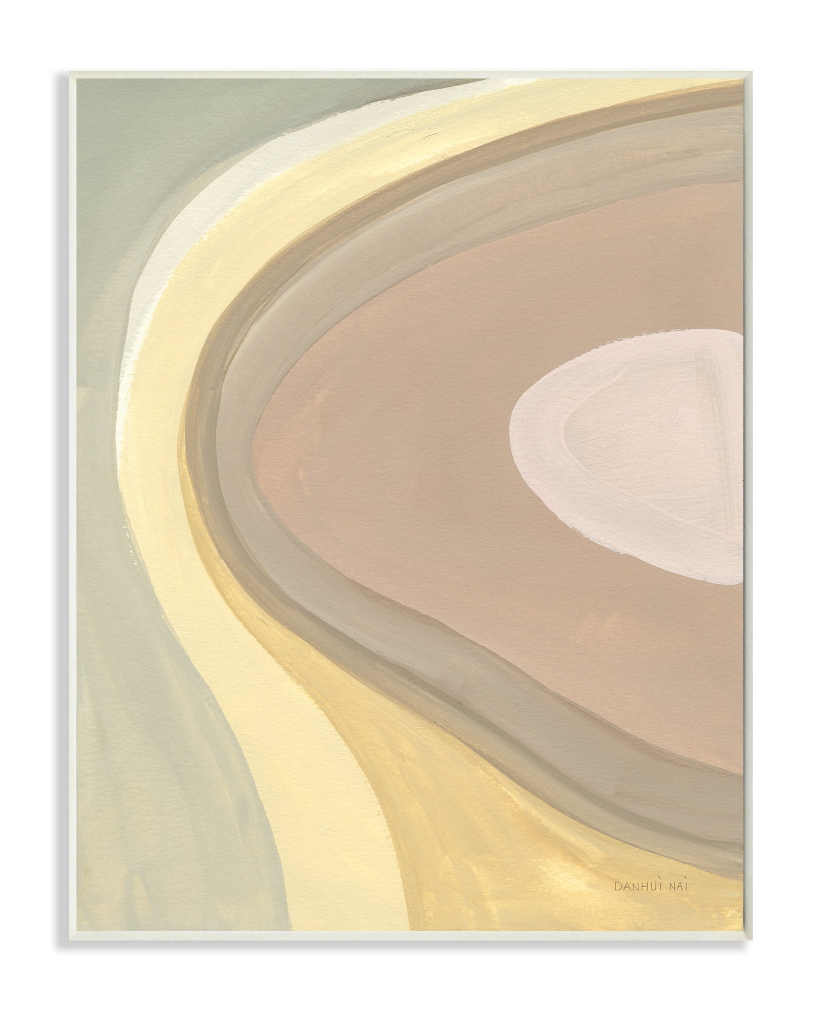Stupell Industries Abstract Organic Curves Neutral Brown Yellow Wall Plaque, 13 x 19, Design by Danhui Nai
