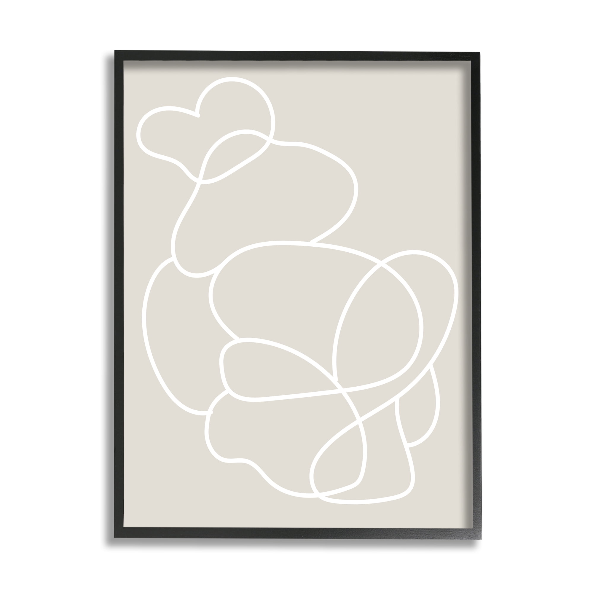 Stupell Industries Abstract Outline Composition Abstract Painting Black Framed Art Print Wall Art, 11 x 14