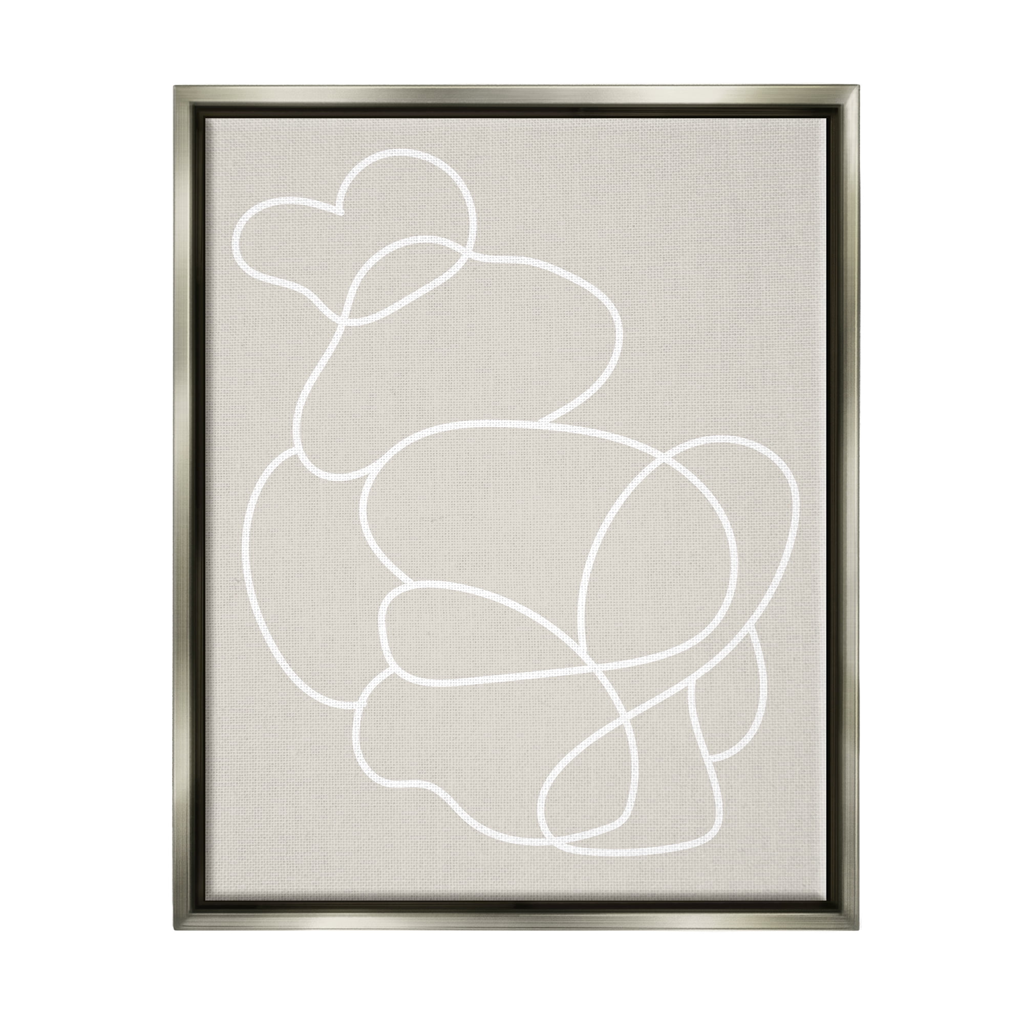 Stupell Industries Abstract Outline Composition Abstract Painting Gray Floater Framed Art Print Wall Art, 17 x 21