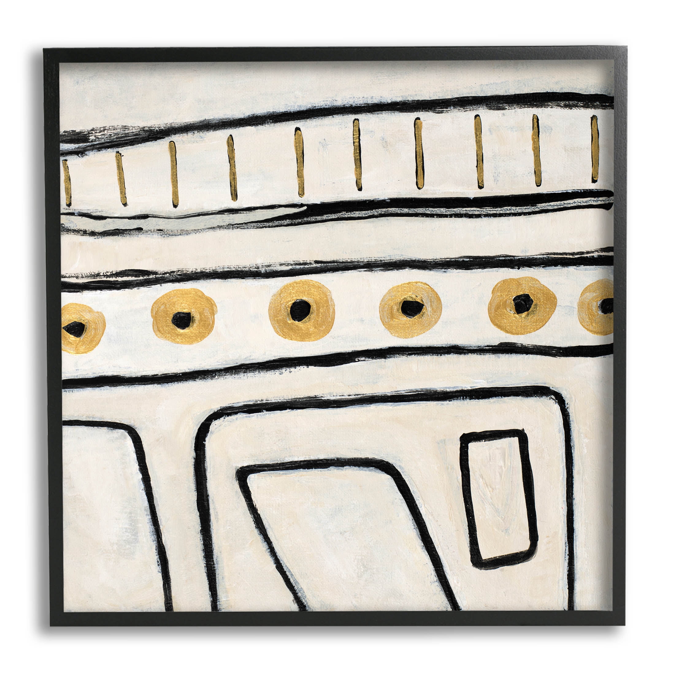 Stupell Industries Abstract Outline Shapes Pattern Painting Black Framed Art Print Wall Art, Design by Lanie Loreth
