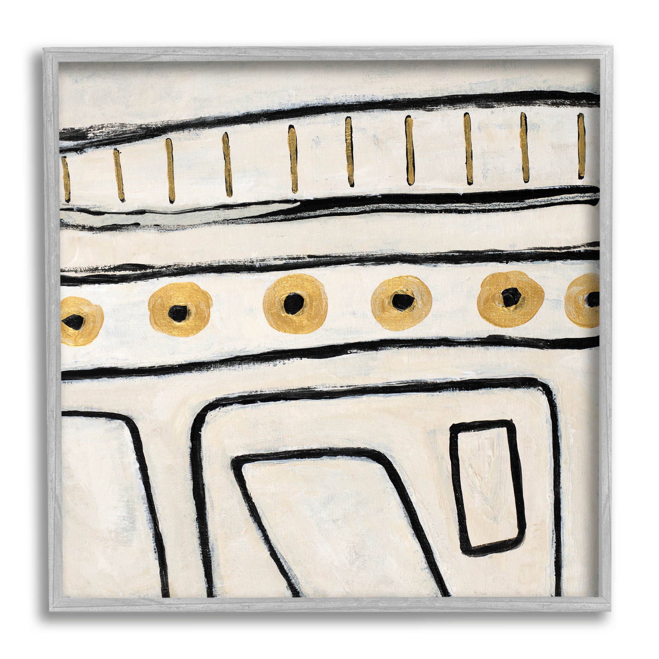 Stupell Industries Abstract Outline Shapes Pattern Painting Gray Framed Art Print Wall Art, Design by Lanie Loreth