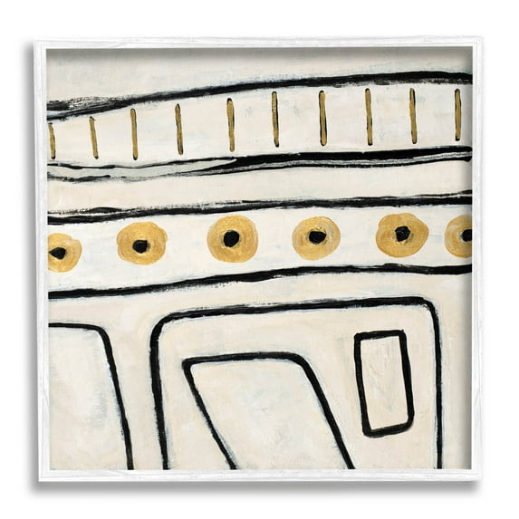 Stupell Industries Abstract Outline Shapes Pattern Painting White Framed Art Print Wall Art, Design by Lanie Loreth