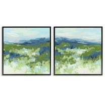 Stupell Industries Abstract Overgrown Field Landscape & Nature Painting Black Framed Art Print Wall Art, 12 x 12, Set of 2