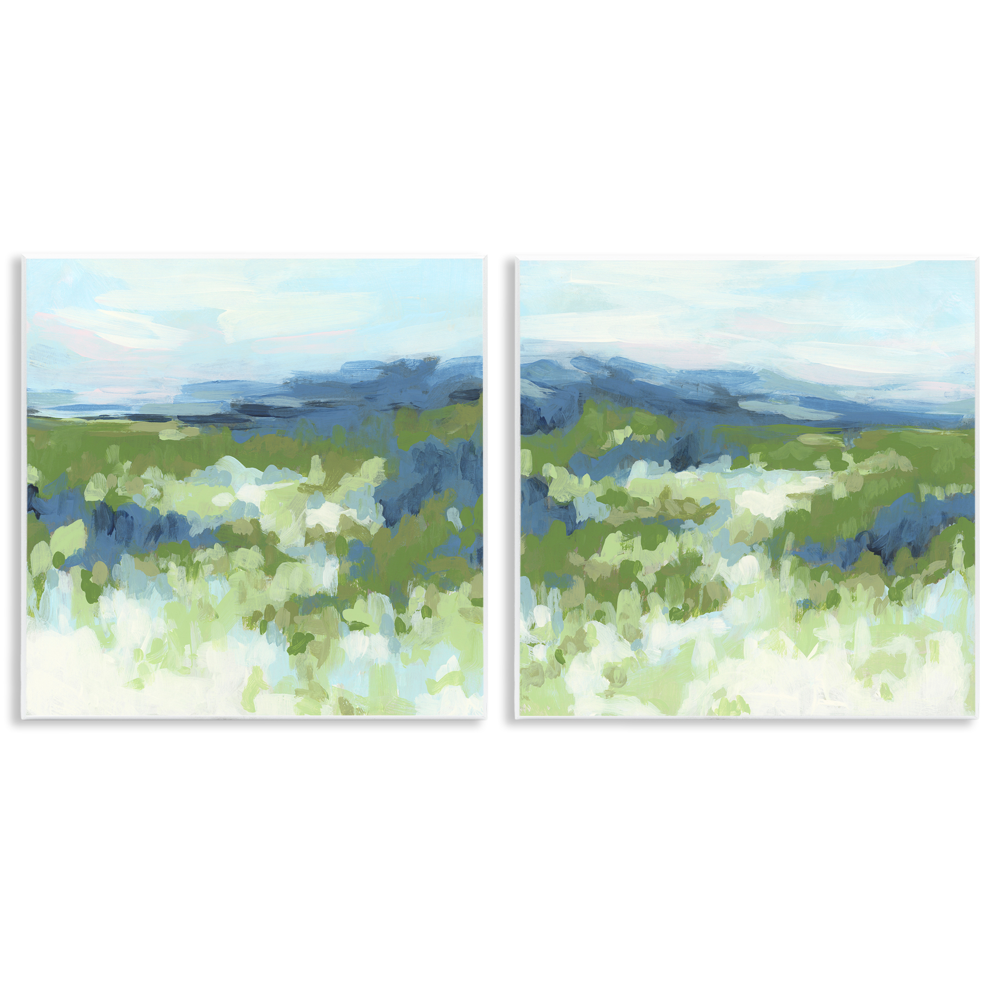 Stupell Industries Abstract Overgrown Field Landscape & Nature Painting Unframed Art Print Wall Art, 12 x 12, Set of 2