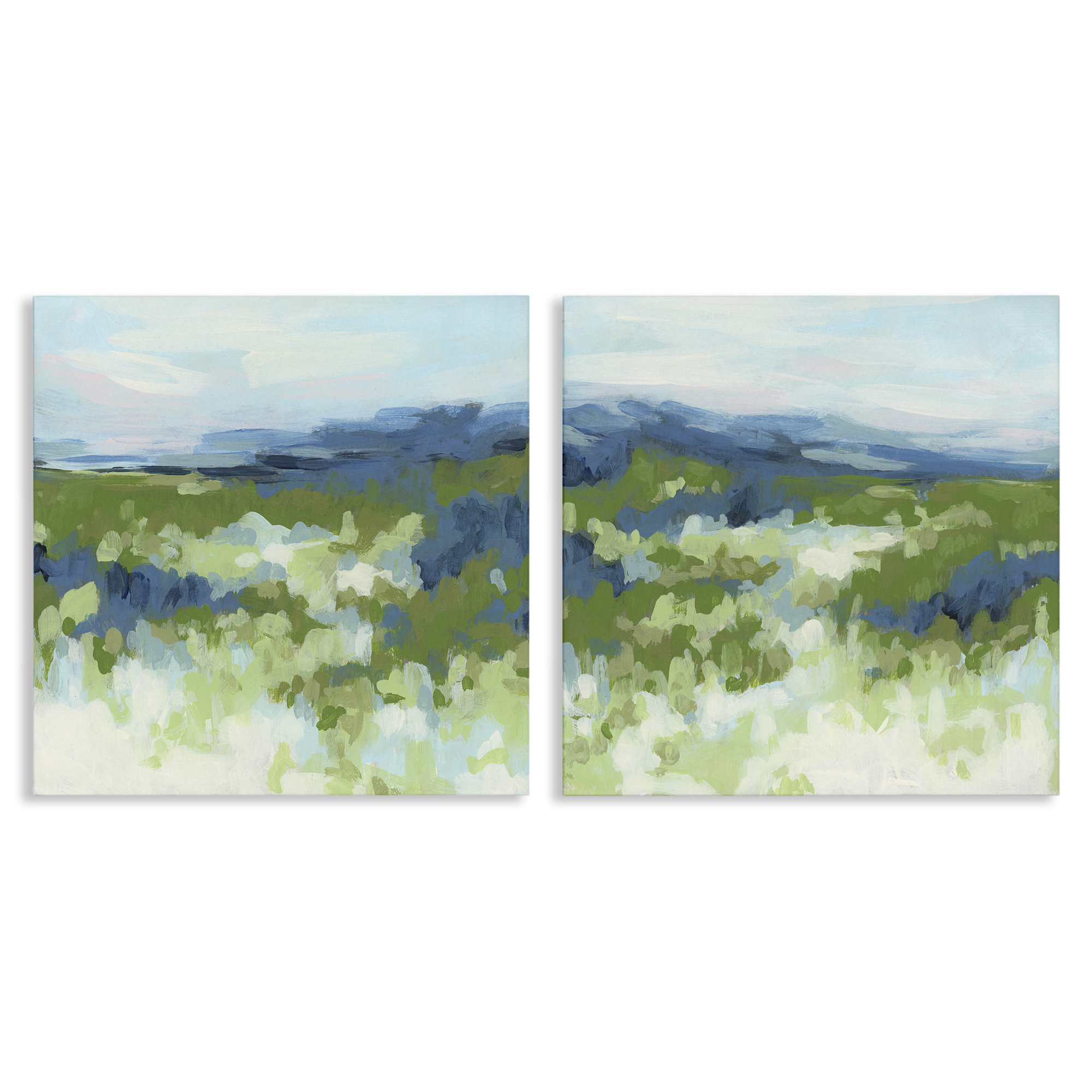 Stupell Industries Abstract Overgrown Field Landscape & Nature Painting Wrapped Canvas Art Print Wall Art, 17 x 17, Set of 2