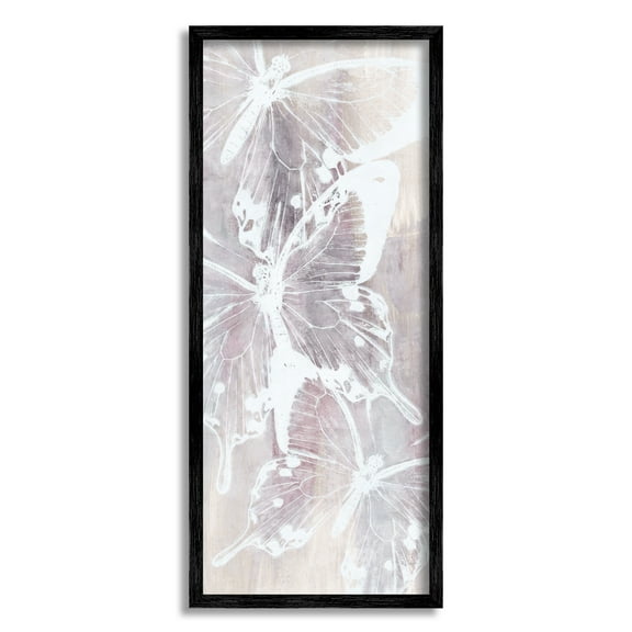 Stupell Industries Abstract Overlapping Butterflies Animals & Insects Painting Black Framed Art Print Wall Art, 10 x 24