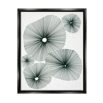 Stupell Industries Abstract Overlapping Flower Shapes Botanical & Floral Drawing Black Floater Framed Art Print Wall Art